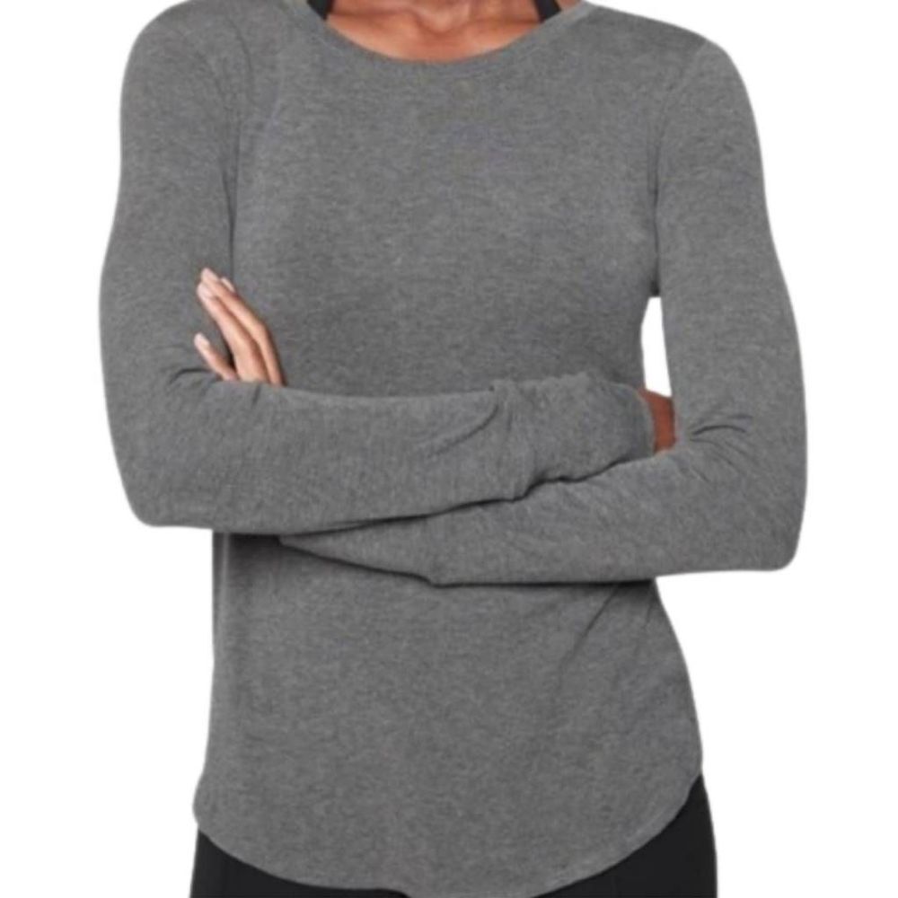 Athleta Gray Long Sleeve Tee